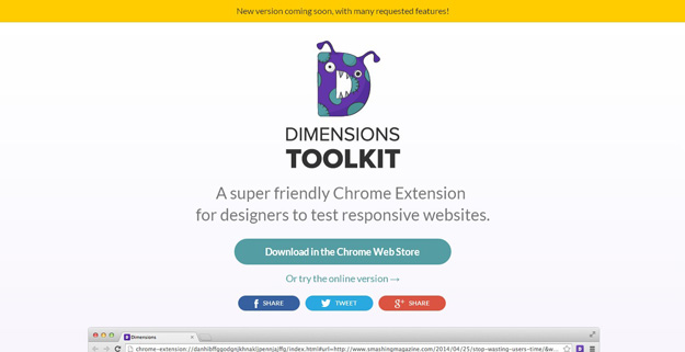 dimension toolkit - As mais úteis extensões Chrome para Designers & Developers