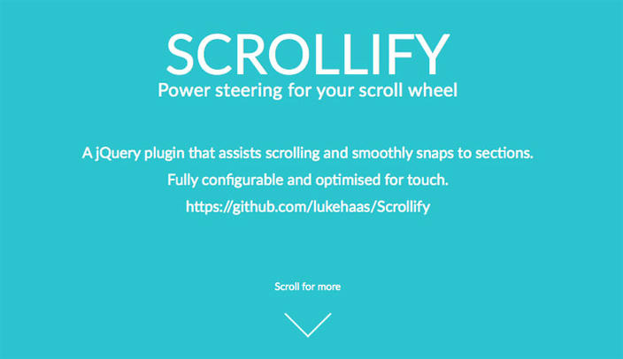 9 – Scrollify - Os 15 melhores Plugins jQuery para criar efeito Scroll Animado com CSS
