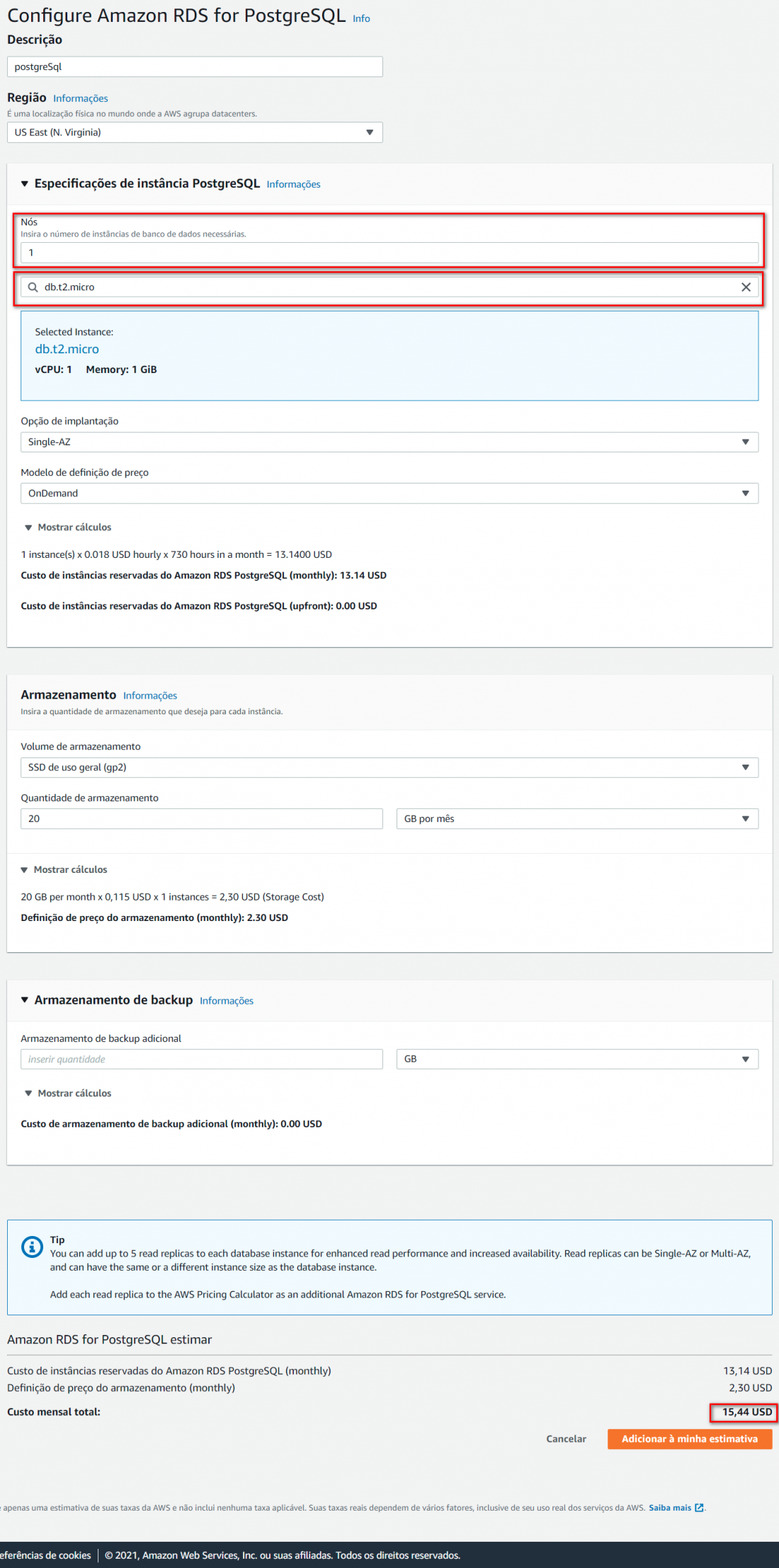 trabalhando com postgresql na aws crie sua primeira instancia 002 1100x2215 - Crie um banco de dados PostgreSql na AWS e conecte-se a ele