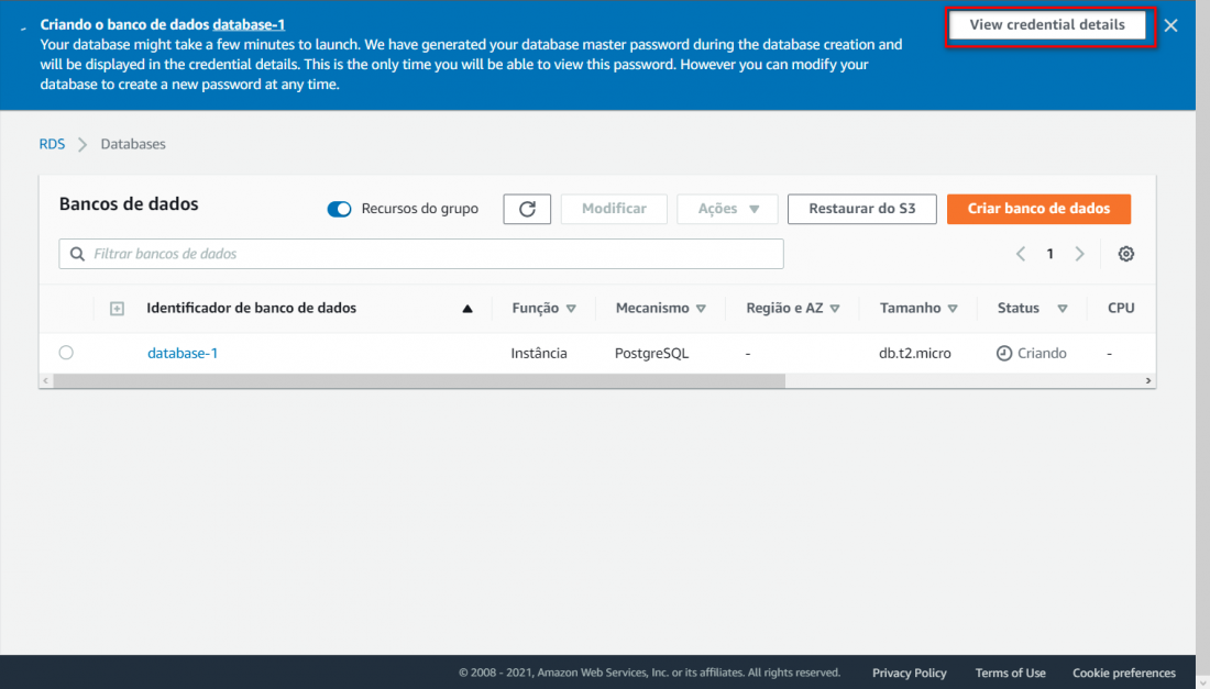 trabalhando com postgresql na aws crie sua primeira instancia 007 1100x627 - Crie um banco de dados PostgreSql na AWS e conecte-se a ele